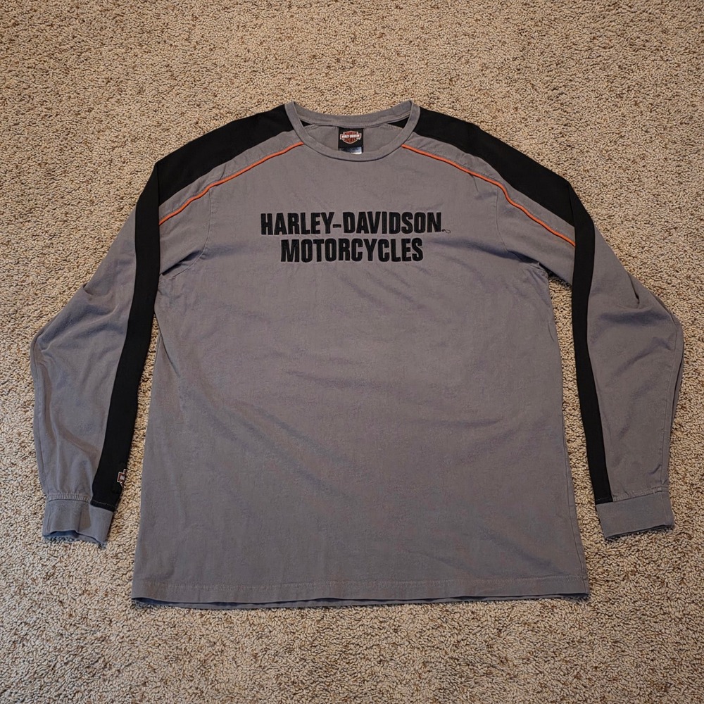 Harley-Davidson Motorcycles Gray Black Long Sleeve Shirt XL Black Hills SD